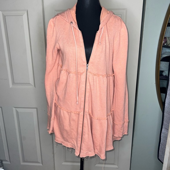 Free People Tops - Free People Tiered zip up hoodie